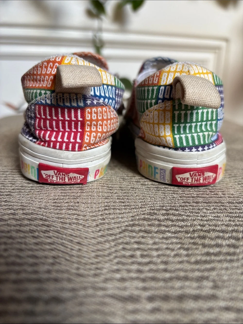 Vans Pride Rainbow Patchwork Classic Slip-On Sneakers Baby 5.5